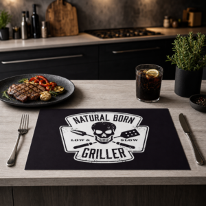 Grill - Natural Born Griller weiss-schwarz - Tischset Papier – Bild 2