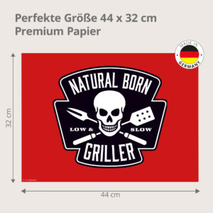 Grill - Natural Born Griller rot - Tischset Papier – Bild 3