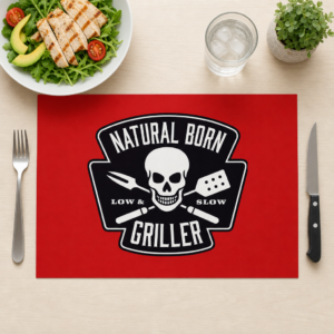 Grill - Natural Born Griller rot - Tischset Papier – Bild 1