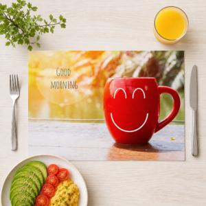 Frühstück - Good Morning rote Kaffeetasse - Tischset Papier – Bild 1