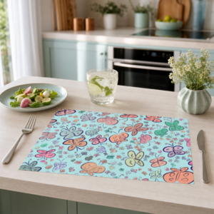 Kinder - Schmetterlinge Pastell Muster - Tischset Papier – Bild 2