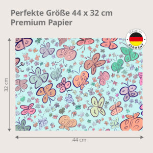Kinder - Schmetterlinge Pastell Muster - Tischset Papier – Bild 3