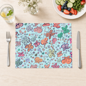 Kinder - Schmetterlinge Pastell Muster - Tischset Papier – Bild 1