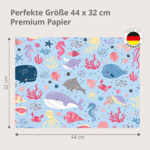 Kinder - Unterwasserwelt bunt illustriert - Tischset Papier – Bild 3