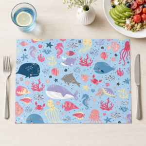 Kinder - Unterwasserwelt bunt illustriert - Tischset Papier – Bild 1