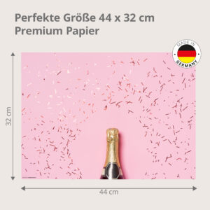 Sektflasche mit Konfetti pink - Tischset Papier – Bild 3