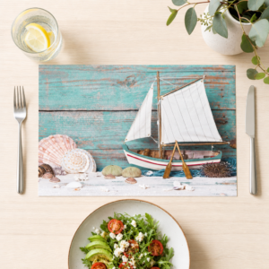 Segelboot mit Muscheln - Tischset Papier – Bild 1