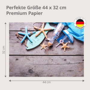 Maritime Deko mit Seesternen - Tischset Papier – Bild 3