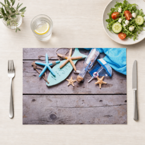 Maritime Deko mit Seesternen - Tischset Papier – Bild 1