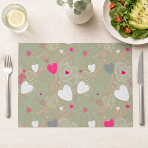 Romantische Herzchen - Tischset Papier – Bild 1