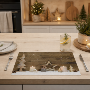 Weihnachtliches Arrangement aus Holz - Tischset Papier – Bild 2