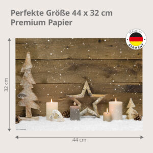 Weihnachtliches Arrangement aus Holz - Tischset Papier – Bild 3