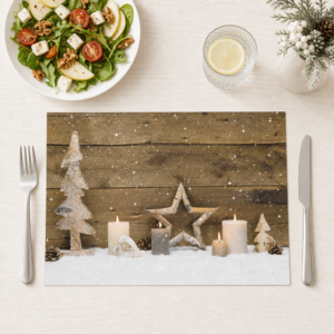 Weihnachtliches Arrangement aus Holz - Tischset Papier – Bild 1