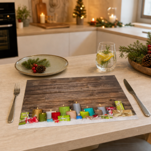 Weihnachten - Bunte Kerzen - Tischset Papier – Bild 2