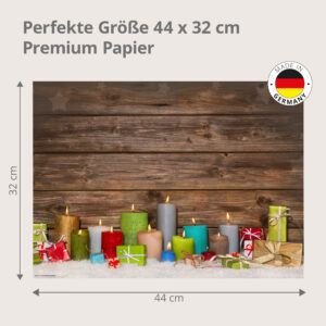 Weihnachten - Bunte Kerzen - Tischset Papier – Bild 3
