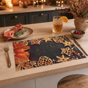 Weihnachten - Goldene Ornamente - Tischset Papier – Bild 2