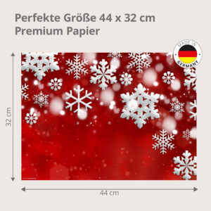 Weihnachten - Weiße Schneeflocken - Tischset Papier – Bild 3
