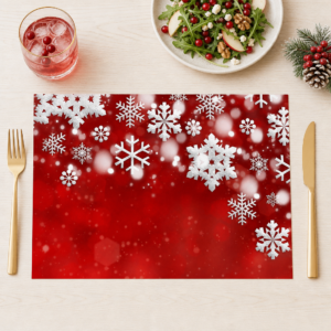 Weihnachten - Weiße Schneeflocken - Tischset Papier – Bild 1