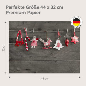 Weihnachtsdeko an der Leine - Tischset Papier – Bild 3