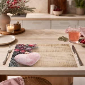 Weihnachten - Herz mit Beeren links – Papiertischsets Großpackung – Bild 2