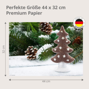 Weihnachten - Weihnachtsbaum vor Tannenzweigen - Tischset Papier – Bild 3