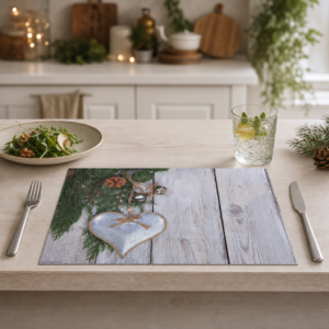 Weihnachten - Herz am Tannenzweig - Tischset Papier – Bild 2