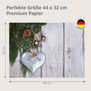 Weihnachten - Herz am Tannenzweig - Tischset Papier – Bild 3
