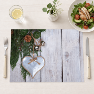 Weihnachten - Herz am Tannenzweig - Tischset Papier – Bild 1