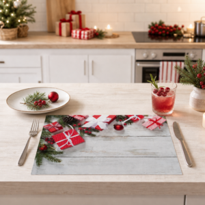 Weihnachten - Geschenke links oben - Tischset Papier – Bild 2