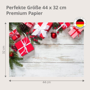 Weihnachten - Geschenke links oben - Tischset Papier – Bild 3