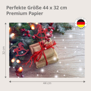Weihnachten - Geschenke mit Schleife - Tischset Papier – Bild 3