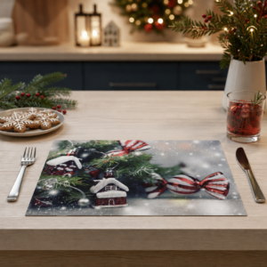 Weihnachten - Bonbons und Tannenzweig - Tischset Papier – Bild 2