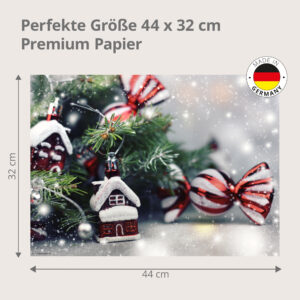 Weihnachten - Bonbons und Tannenzweig - Tischset Papier – Bild 3