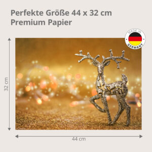 Weihnachten - Glitzer Rentier - Tischset Papier – Bild 3