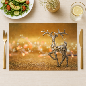 Weihnachten - Glitzer Rentier - Tischset Papier – Bild 1