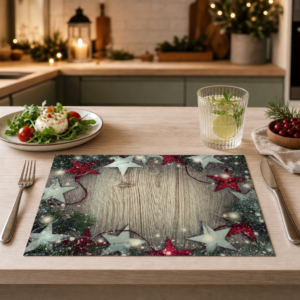 Weihnachten - rot-weisser Sternenrahmen – Papiertischsets Großpackung – Bild 2