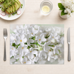 Weiße Flieder Blüten - Tischset Papier – Bild 1