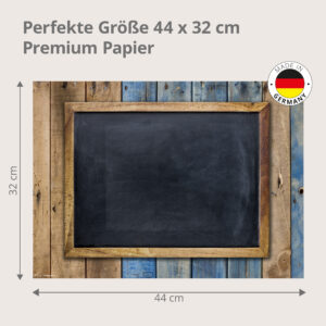 Kreidetafel mit Holzrahmen - Tischset Papier – Bild 3