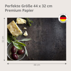 Mediternanes Flair mit Parmesan Oliven – Papiertischsets Großpackung – Bild 3