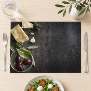 Mediternanes Flair mit Parmesan Oliven – Papiertischsets Großpackung – Bild 1