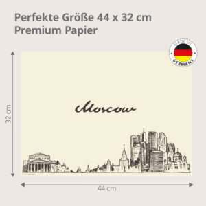 Moskau Skyline - Tischset Papier – Bild 3