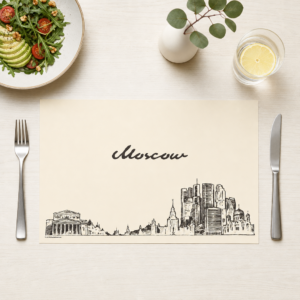 Moskau Skyline - Tischset Papier – Bild 1