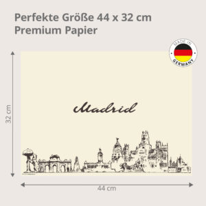 Madrid Skyline - Tischset Papier – Bild 3