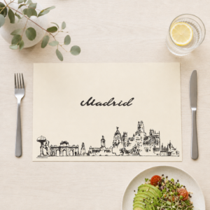 Madrid Skyline - Tischset Papier – Bild 1