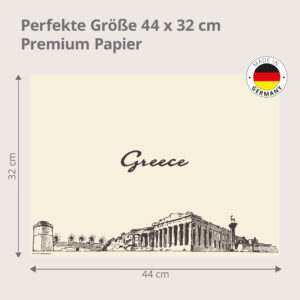 Griechenland Skyline - Tischset Papier – Bild 3