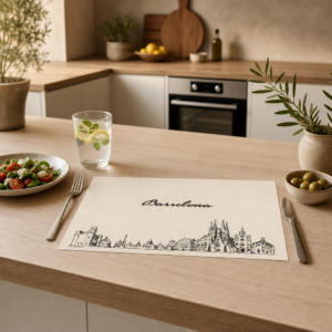 Barcelona Skyline - Tischset Papier – Bild 2