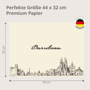 Barcelona Skyline - Tischset Papier – Bild 3