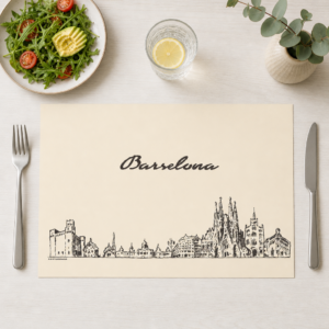 Barcelona Skyline - Tischset Papier – Bild 1