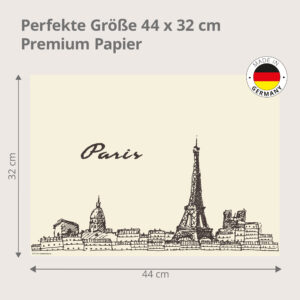 Paris Skyline - Tischset Papier – Bild 3