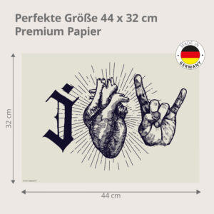 Rock Herz - Tischset Papier – Bild 3